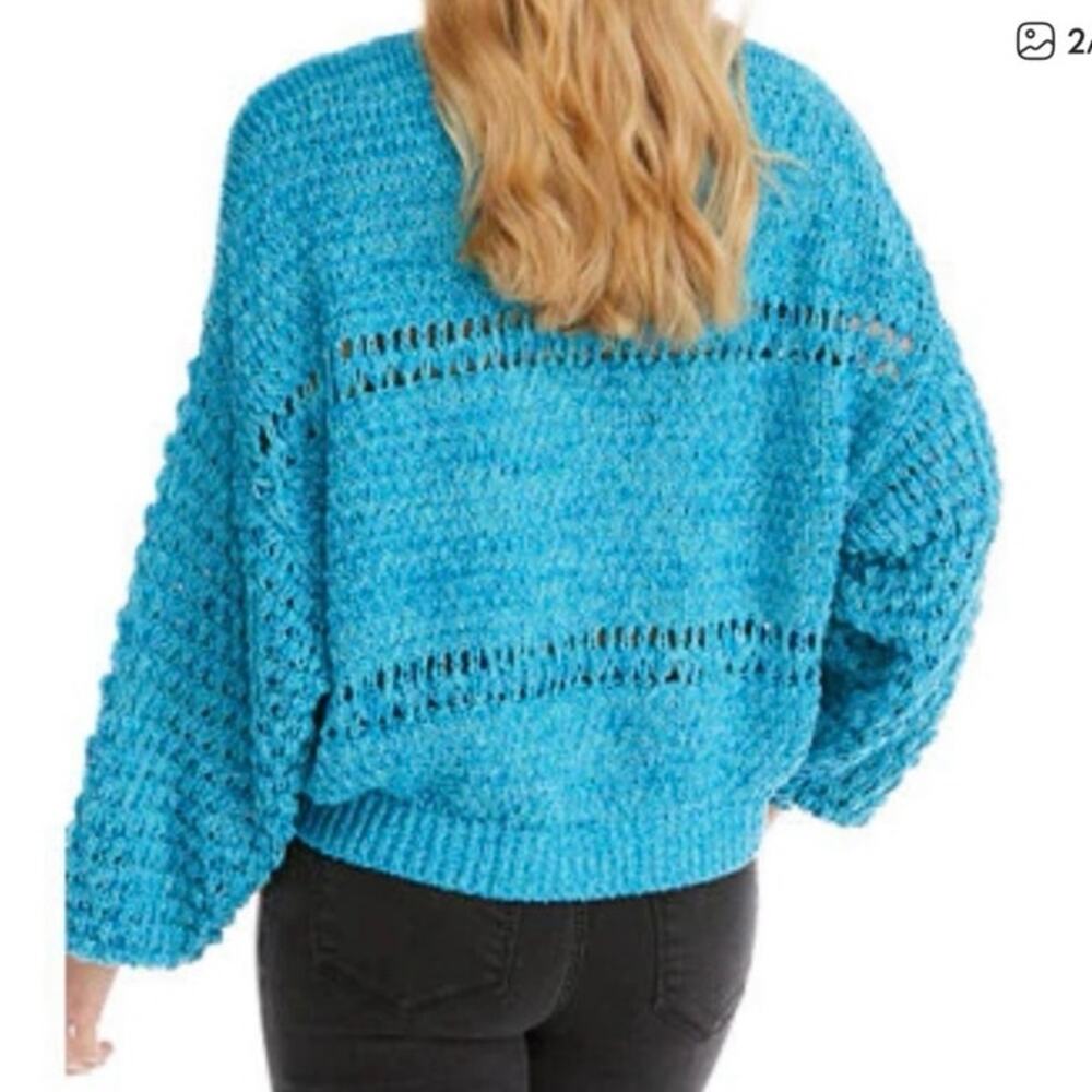 Free people Coconut Loose-Weave V-Neck Sweater chunky beachy coastal boho - Picture 9 of 9
